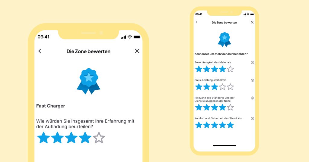 Beitrag durch das Hinterlassen einer Bewertung für eine Ladestation in der Chargemap-App