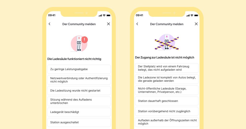 Melden Sie der Chargemap-Community eine Störung oder einen unmöglichen Zugang zu einer Ladestation