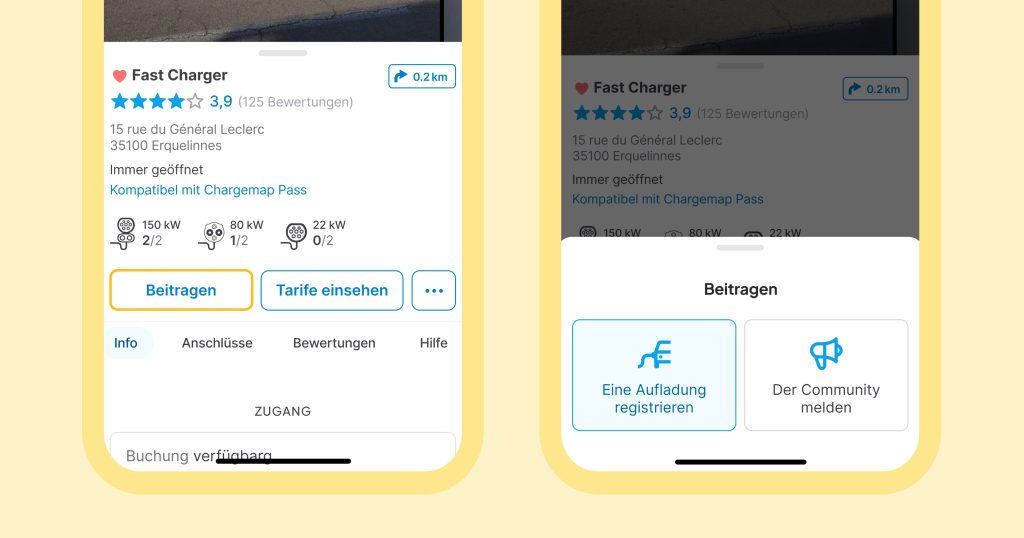 Durch Registrierung eines Ladevorgangs in chargemap beitragen