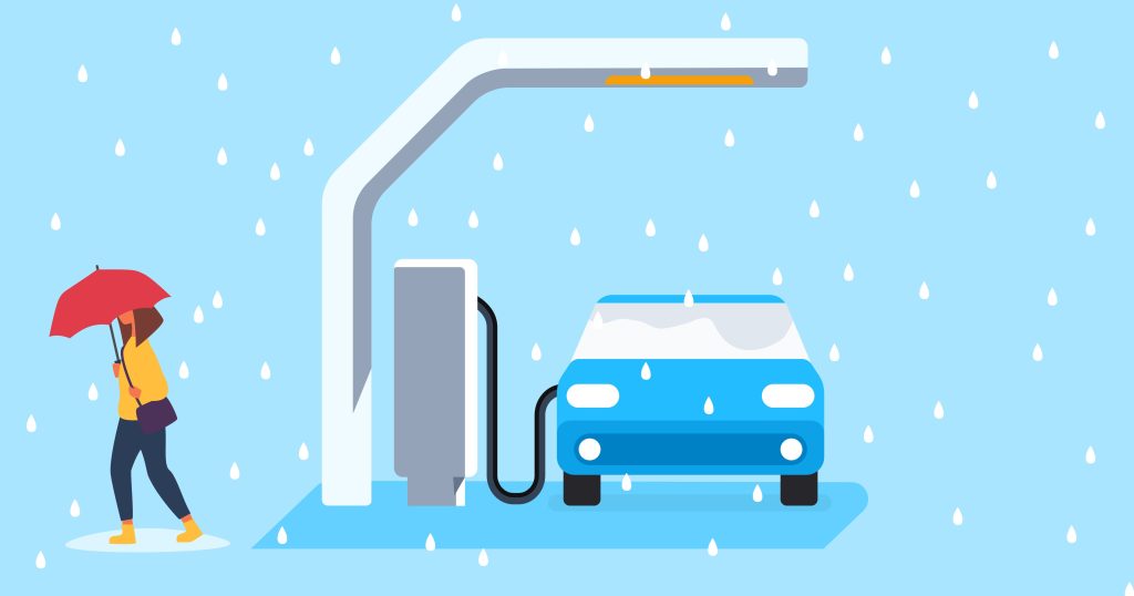 EAuto Laden bei Regen Ist es Sicher