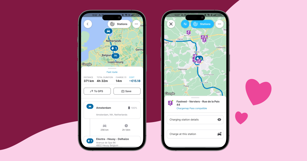 Chargemap route planner overview